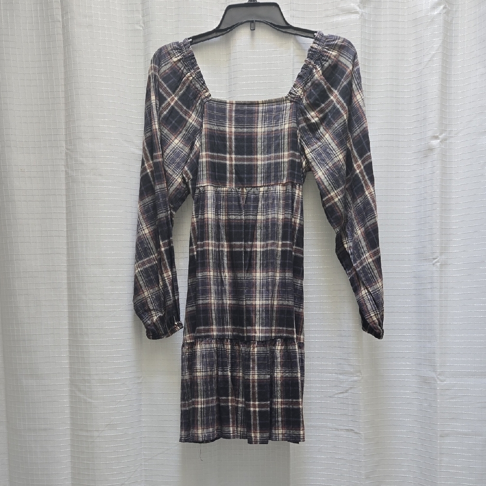 Universal Thread Black and White Plaid Long Sleeve Dress